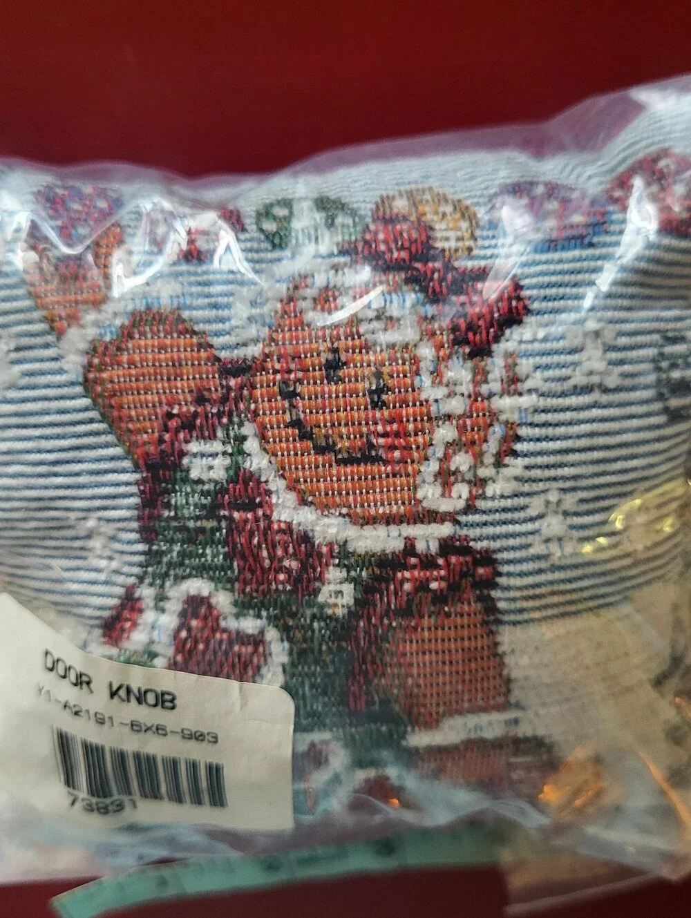 TWO New Vintage Longaberger Christmas Gingerbread Pillow Door Knob Hanger 2001